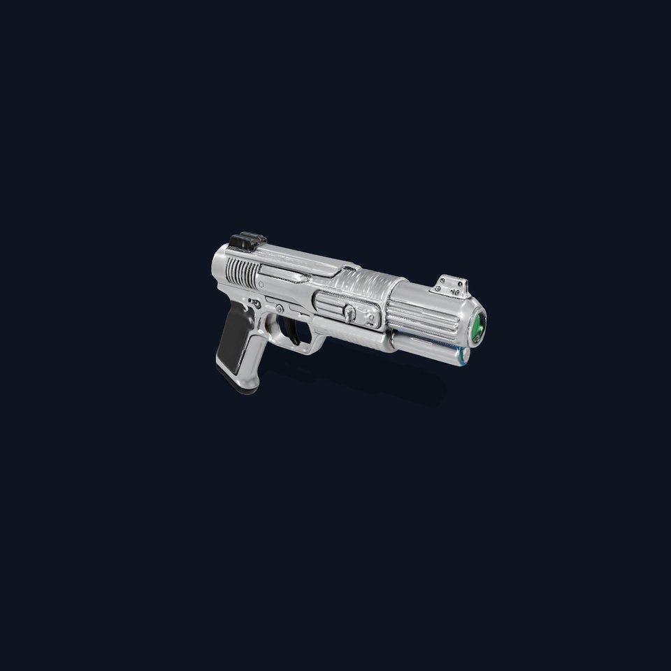 Futuristic Silver Blaster model pack